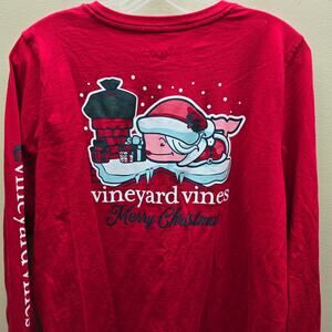Vineyard Vines Christmas Mrs. Claus Whale Pullover T-Shirt Red Size XL